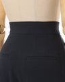 Triacetate Polyester High Waisted Wide Trousers - navy
