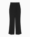 Triacetate Polyester High Waisted Center Creased Suit Trousers - black
