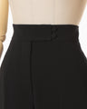 Triacetate Polyester High Waisted Center Creased Suit Trousers - black