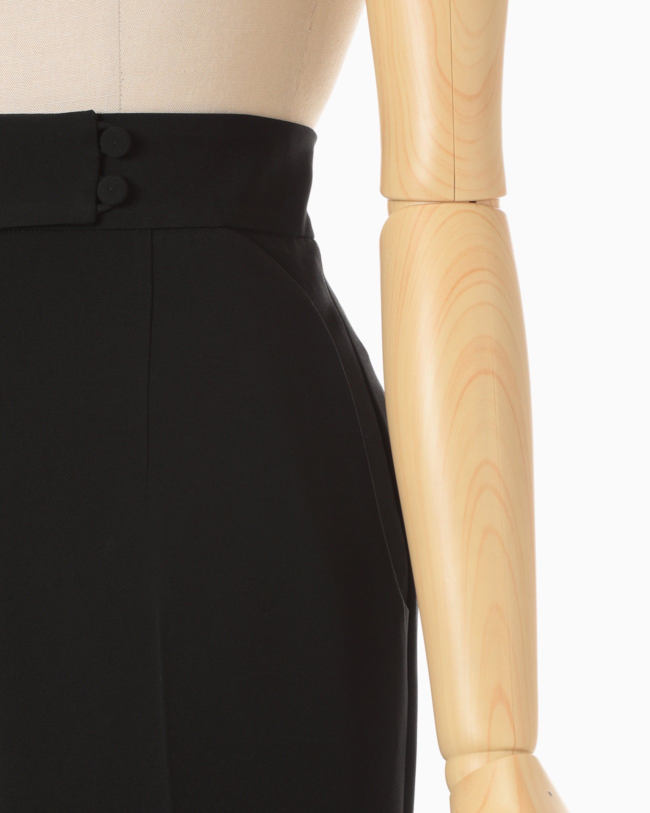 Triacetate Polyester High Waisted Center Creased Suit Trousers
