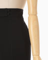 Triacetate Polyester High Waisted Center Creased Suit Trousers - black