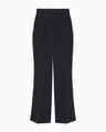 Triacetate Polyester High Waisted Center Creased Suit Trousers - navy