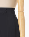 Triacetate Polyester High Waisted Center Creased Suit Trousers - navy