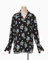 Floral Motif Printed Shirt - black
