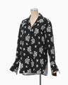 Floral Motif Printed Shirt - black