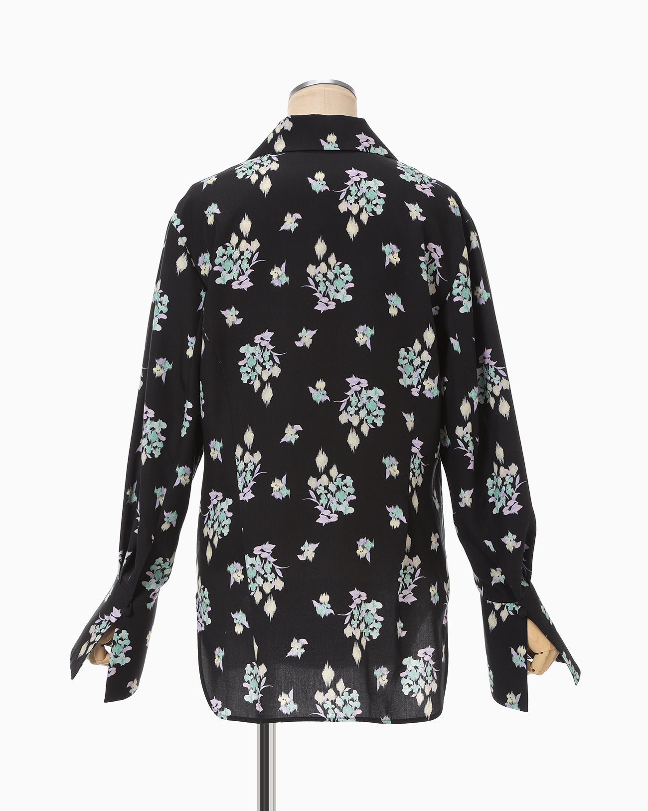 Floral Motif Printed Shirt - black - Mame Kurogouchi