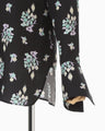 Floral Motif Printed Shirt - black