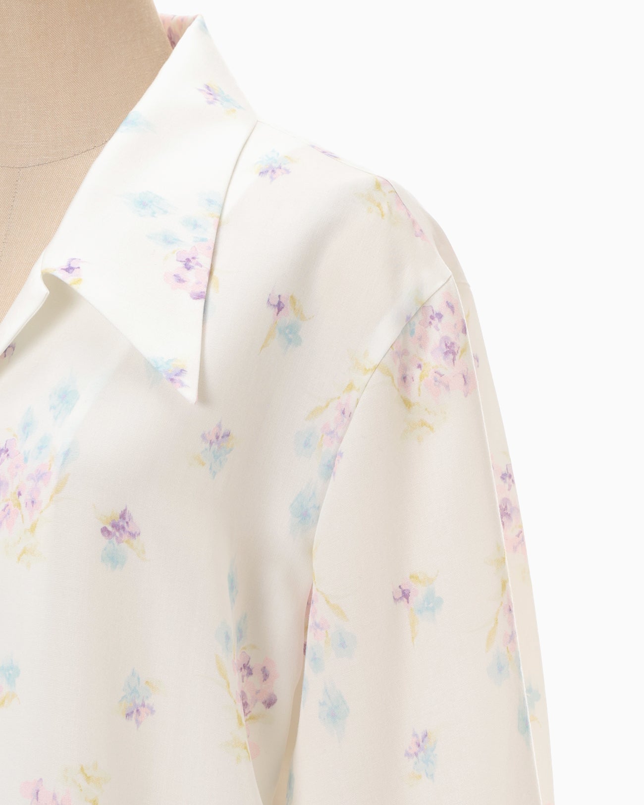 Floral Motif Printed Shirt - white - Mame Kurogouchi