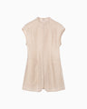 Wool Nylon Capsleeve Shimmering Top - beige
