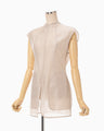 Wool Nylon Capsleeve Shimmering Top - beige