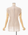 Wool Nylon Capsleeve Shimmering Top - beige