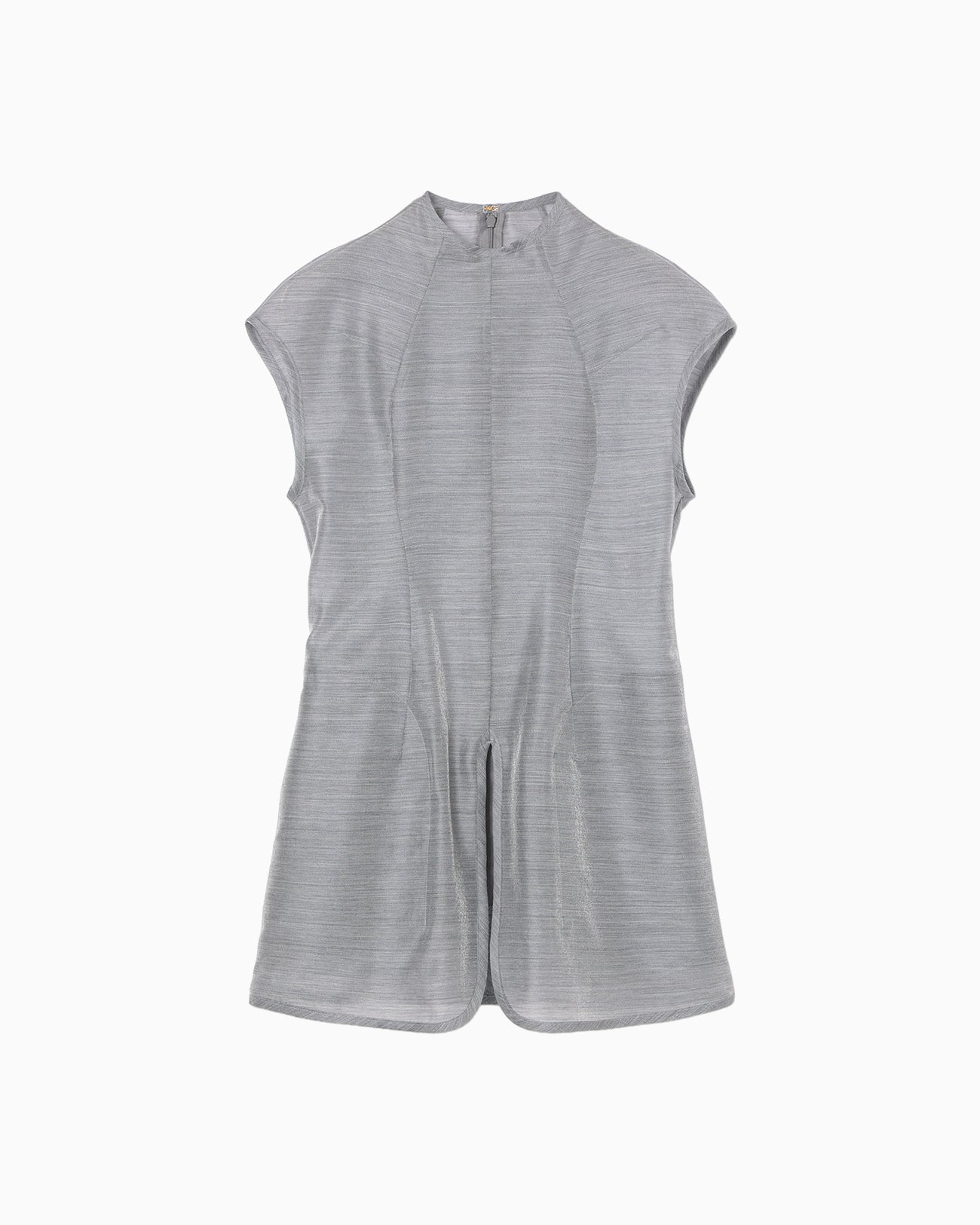 Wool Nylon Capsleeve Shimmering Top - grey - Mame Kurogouchi