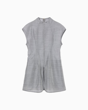 Wool Nylon Capsleeve Shimmering Top - grey