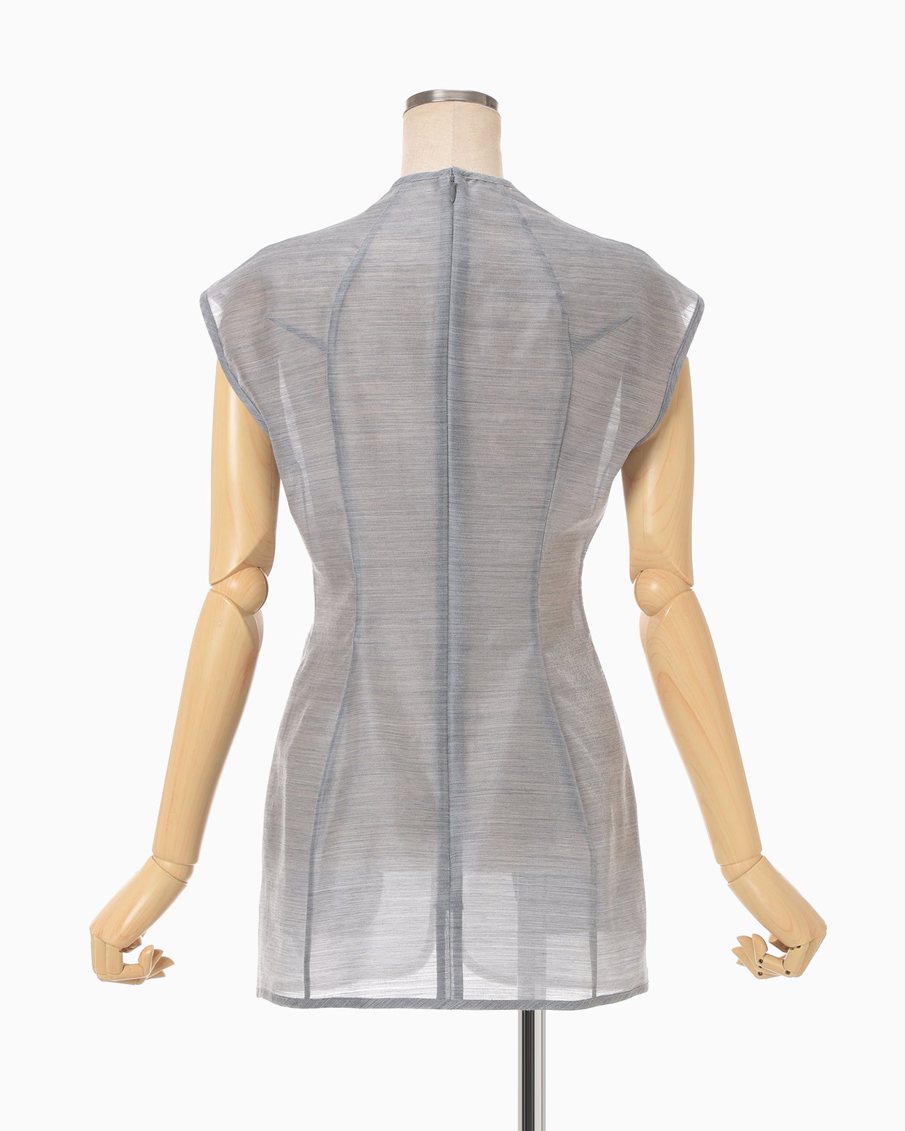 Wool Nylon Capsleeve Shimmering Top - grey - Mame Kurogouchi