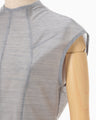 Wool Nylon Capsleeve Shimmering Top - grey