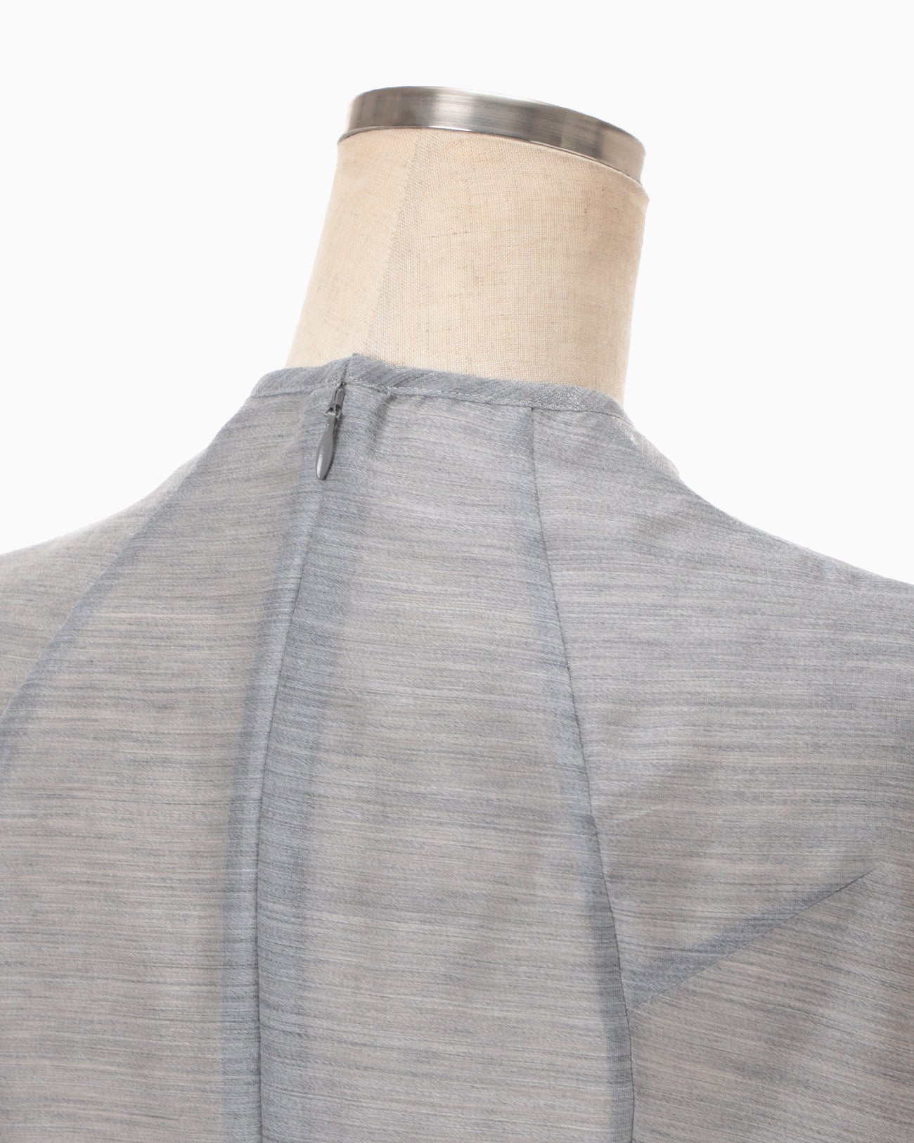 Wool Nylon Capsleeve Shimmering Top - grey - Mame Kurogouchi