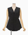 Raised Jacquard Frog Button Vest - black