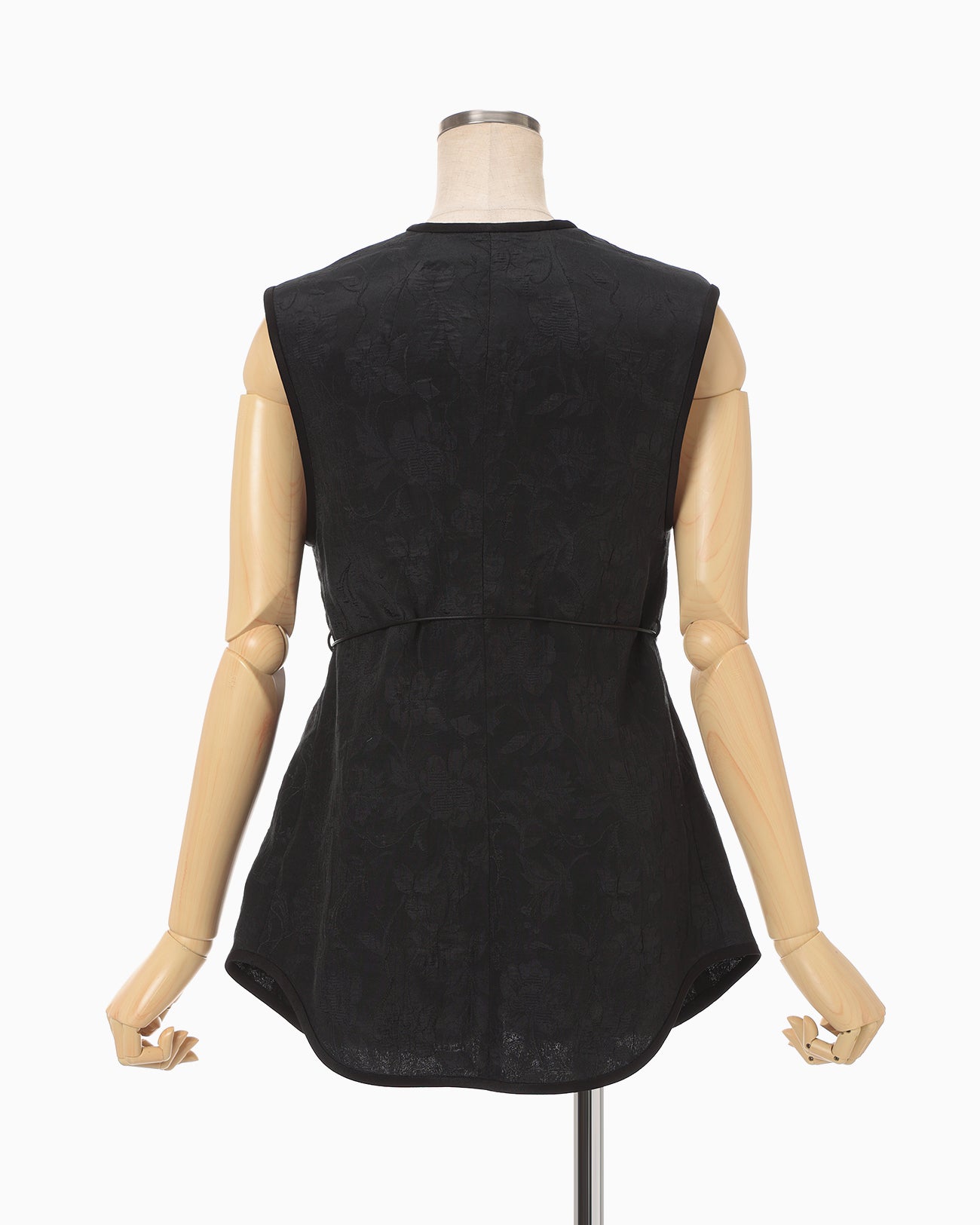 Raised Jacquard Frog Button Vest - black - Mame Kurogouchi