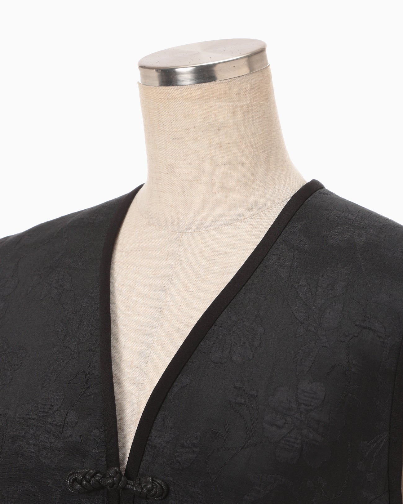 Raised Jacquard Frog Button Vest - black - Mame Kurogouchi
