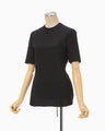 Floral Jacquard Open Back Top - black