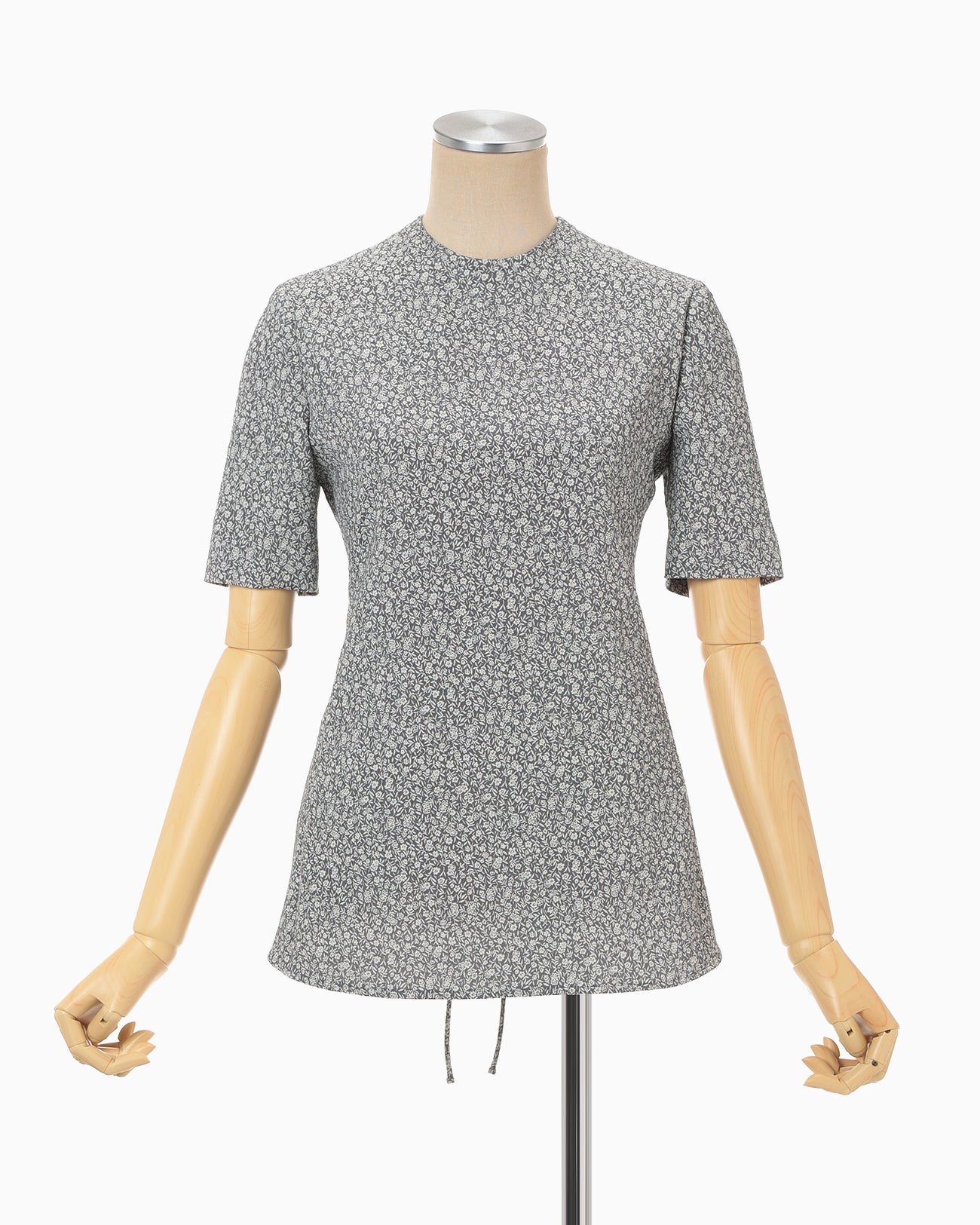 Floral Jacquard Open Back Top - grey - Mame Kurogouchi