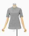 Floral Jacquard Open Back Top - grey