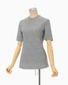 Floral Jacquard Open Back Top - grey