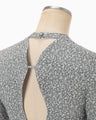 Floral Jacquard Open Back Top - grey