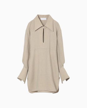 Triacetate Polyester Tunic - beige