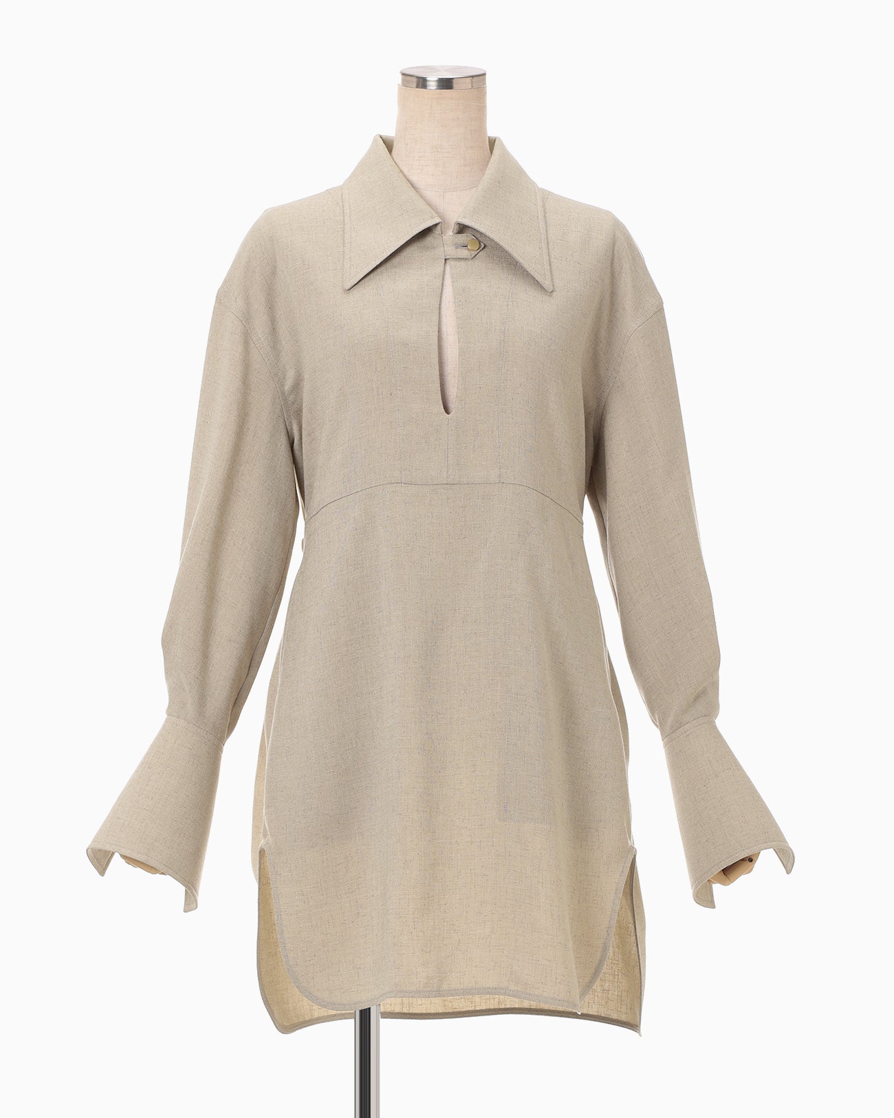 Triacetate Polyester Tunic - beige - Mame Kurogouchi