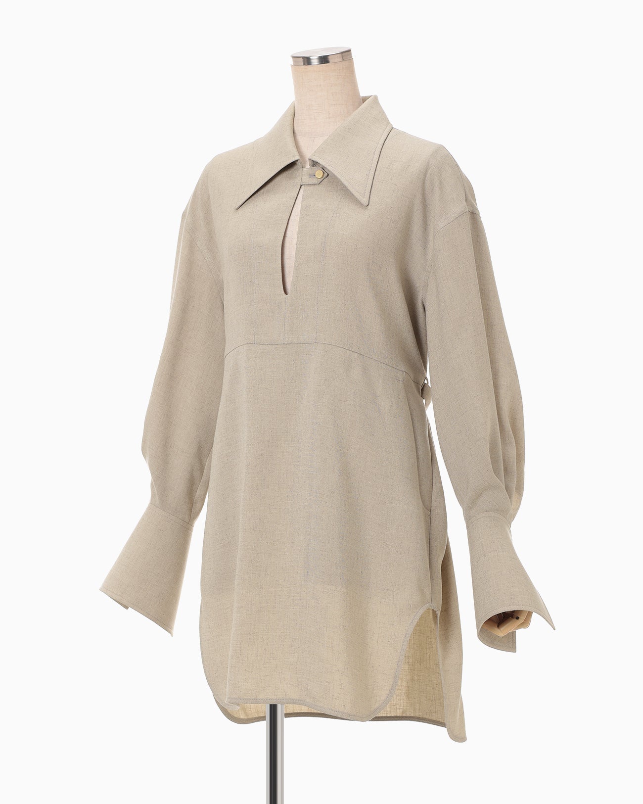 Triacetate Polyester Tunic - beige - Mame Kurogouchi