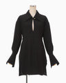 Triacetate Polyester Tunic - black