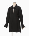 Triacetate Polyester Tunic - black