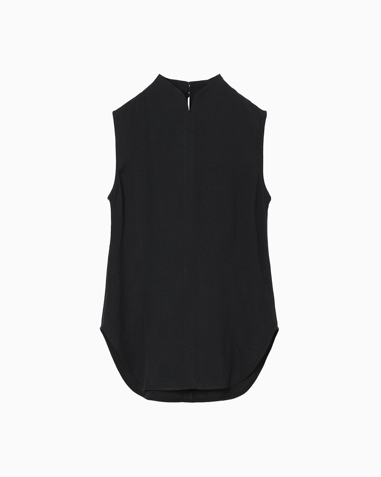 Puffed Floral Jacquard Sleeveless Top - black - Mame Kurogouchi