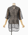 Raschel Lace Embroidered Top - black