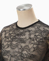 Raschel Lace Embroidered Top - black