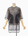 Raschel Lace Embroidered Top - navy
