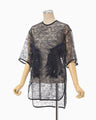 Raschel Lace Embroidered Top - navy