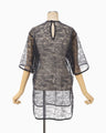 Raschel Lace Embroidered Top - navy