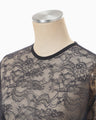 Raschel Lace Embroidered Top - navy