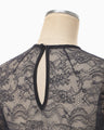 Raschel Lace Embroidered Top - navy