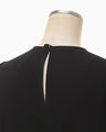 Triacetate Polyester Embroidered Short Sleeve Top - black