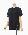 Triacetate Polyester Embroidered Short Sleeve Top - navy