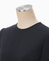 Triacetate Polyester Embroidered Short Sleeve Top - navy