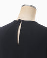 Triacetate Polyester Embroidered Short Sleeve Top - navy