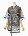 Raschel Lace Embroidered Top - black × grey