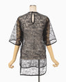 Raschel Lace Embroidered Top - black × grey