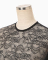 Raschel Lace Embroidered Top - black × grey
