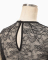 Raschel Lace Embroidered Top - black × grey