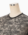 Raschel Lace Embroidered Top - black × white